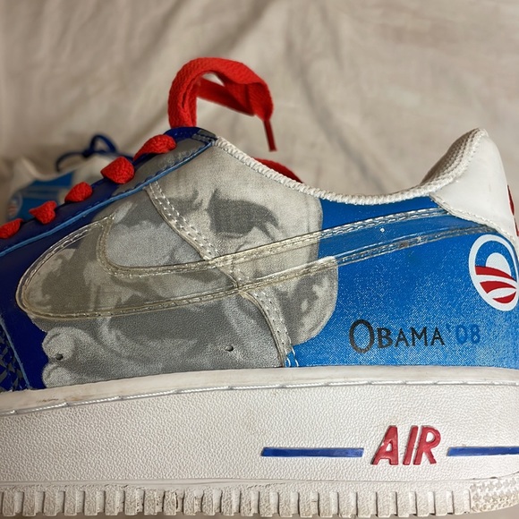 RARE Nike Air Force one af1 Obama ‘08 size 12 red and blue Great condition🇺🇸 - Picture 6 of 9